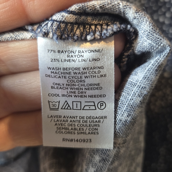 LOFT Navy and White Star Linen Blend Womens Sun Dress Size Medium - Picture 5 of 5